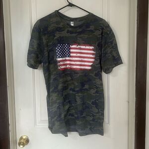 Camo American flag t shirt